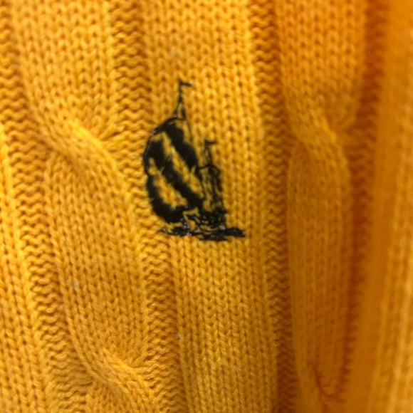 Nautica Men's V-Neck Sweater in Yellow and Navy grandpa preppy vintage XL - Picture 2 of 5